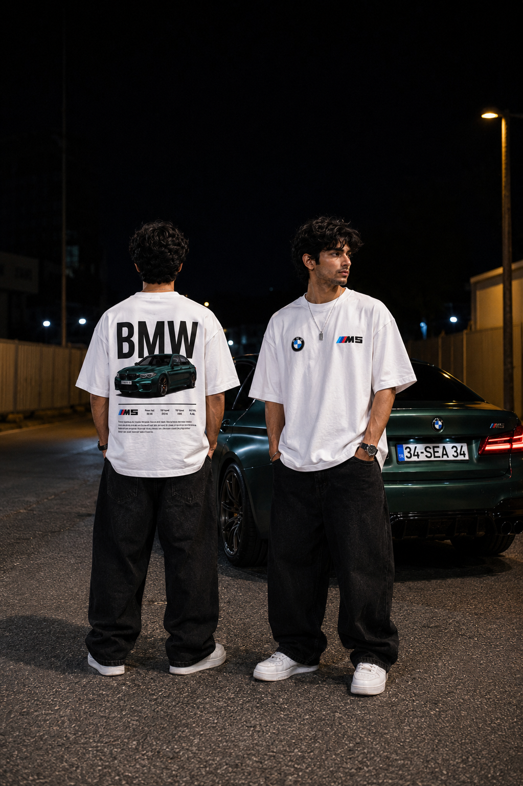 BMW M5 white tee